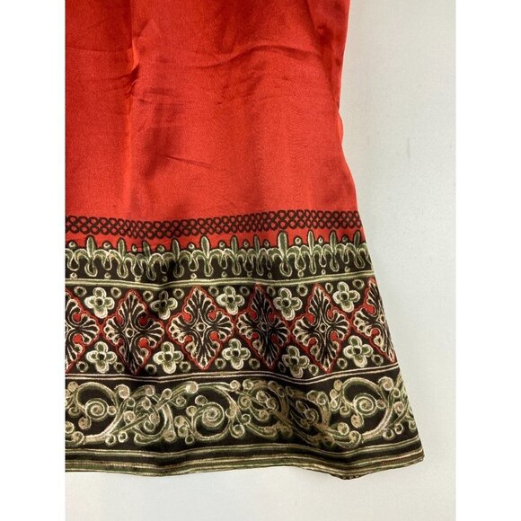 Como Black Women's Boho Halter Orange Tank Top Size Small - Picture 4 of 9